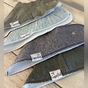 Copper Pearl Bibs - Set of 4 + free added burp cloth